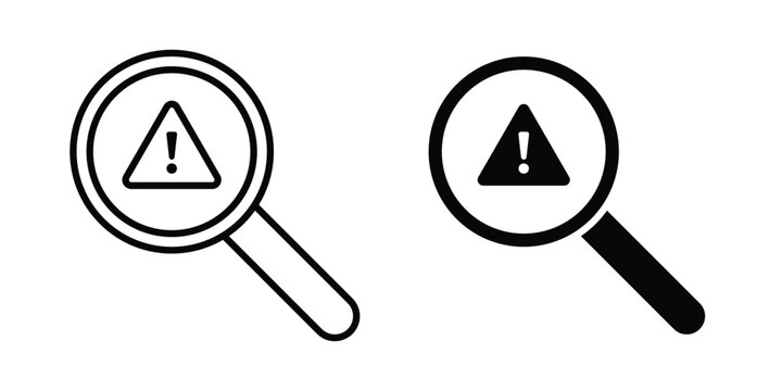 Finding problem icon outline pictogram. Flat Symbols.