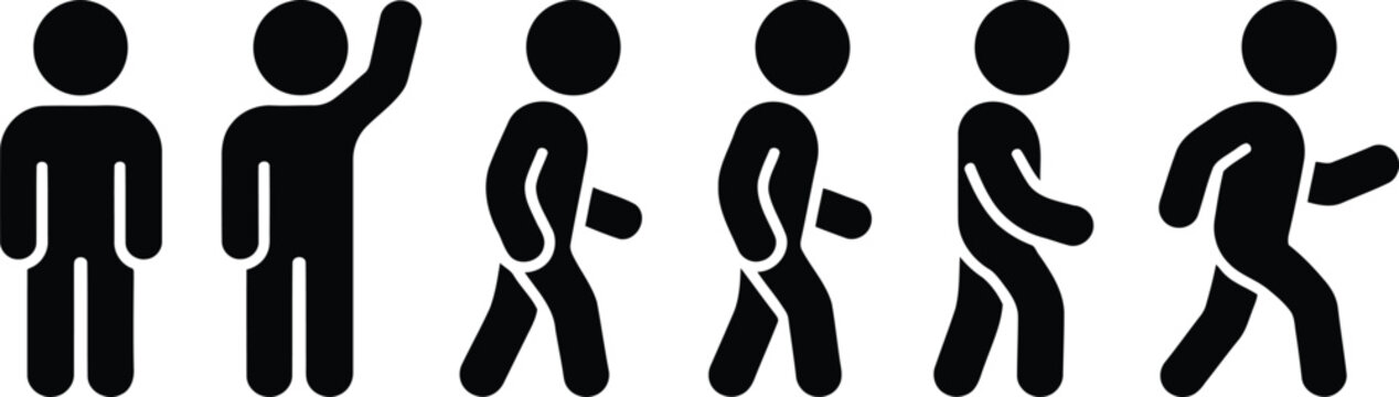 Evolution of man pictogram a visual representation of human development