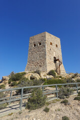 Fototapeta premium The tower of Saint Elena in La Azohia village, Spain