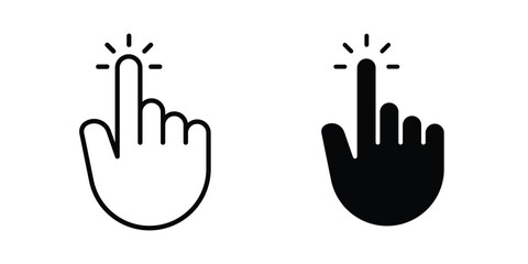 Fototapeta premium Hand click icon outline pictogram. Flat Symbols.