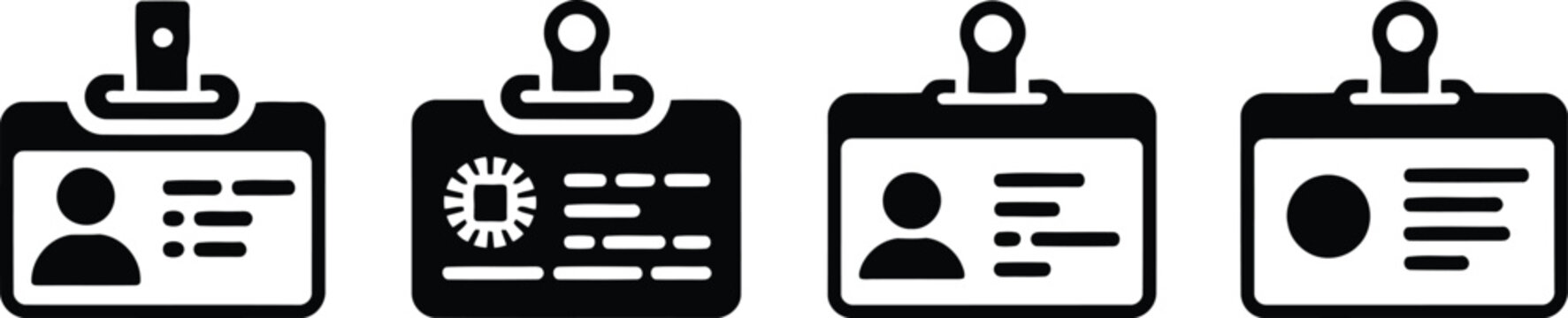Four black and white icons of portable radios or walkie talkies