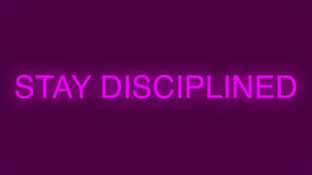 Stay disciplined bold typography title sequence text message