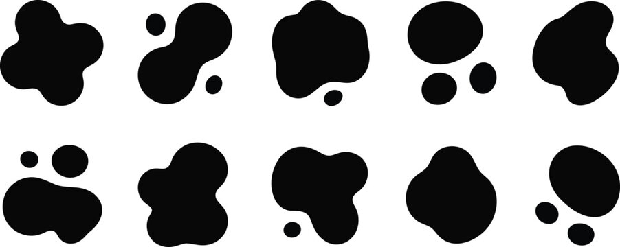 Black ink blot rorschach test shapes abstract psychological assessment