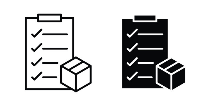 Inventory control icon outline pictogram. Flat Symbols.