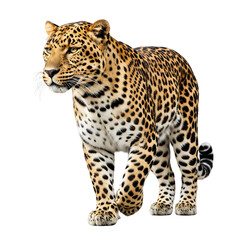 Naklejka premium Leopard Standing Isolated on White Background