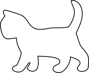 Obraz premium Black and white cat kitten outline vector, clean and professional design for branding and digital use.