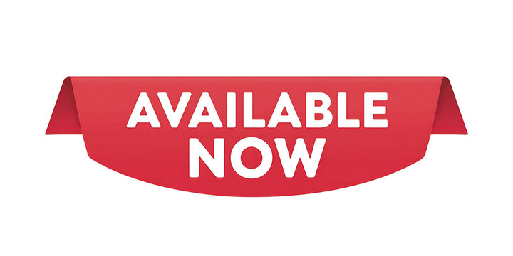 Red 'AVAILABLE NOW' ribbon banner