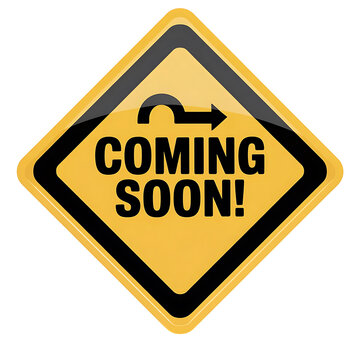 Coming soon road sign with arrow