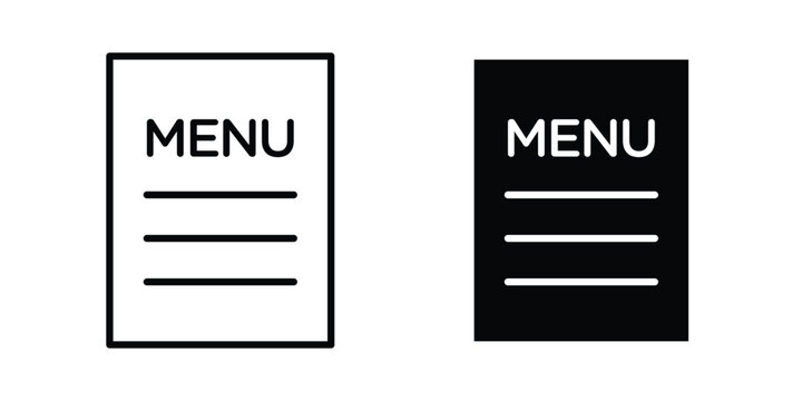 Menu icon outline pictogram. Flat Symbols.