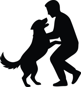 Man playing with dogMan playing with dog