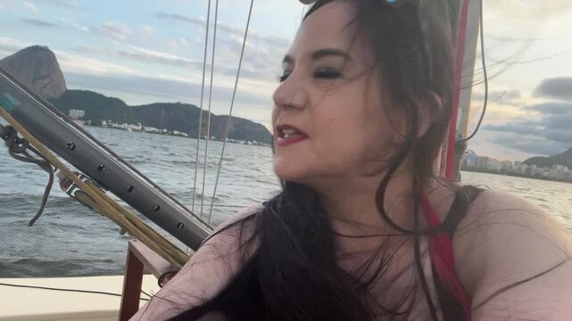Passionate love and connection visual story in golden hour between a man and a woman in Rio de Janeiro, Brazil