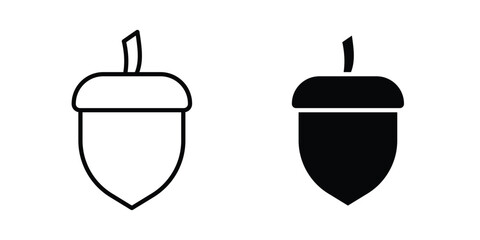 Oak nut icon outline pictogram. Flat Symbols. © Pop