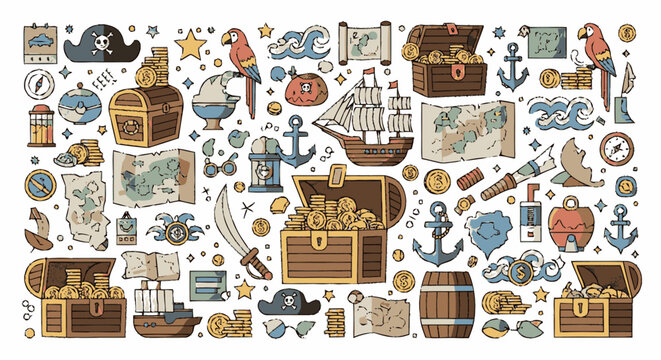 Pirate Treasure Chest and Accessories.