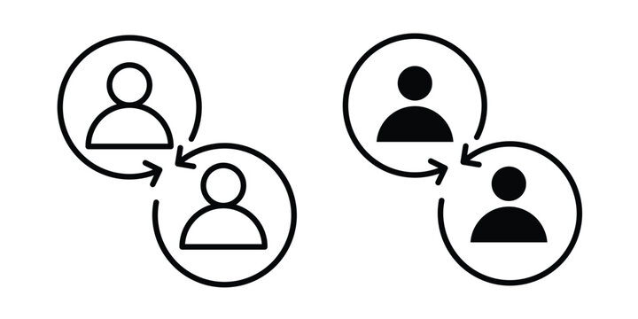 Partner program icon outline pictogram. Flat Symbols.
