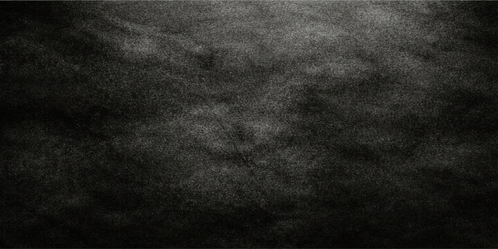 Vintage dark black fabric texture with a rough grunge pattern and a gray weathered surface for a blank chalkboard wall backdrop