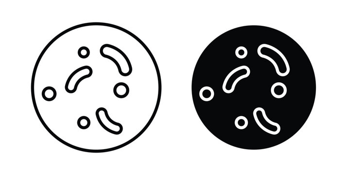 Probiotics bacteria icon outline pictogram. Flat Symbols.