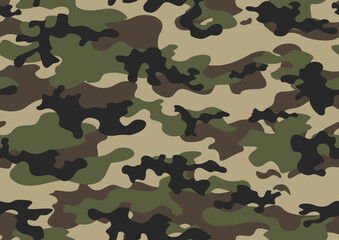 Fototapeta premium Seamless camouflage pattern forest hunting print vector texture
