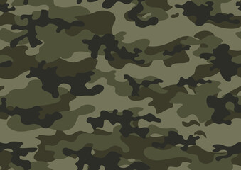 Fototapeta premium Forest camouflage pattern, seamless army vector background