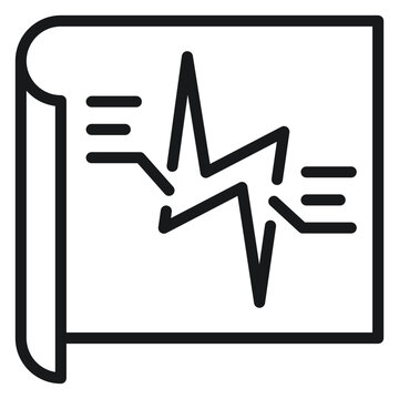 Black vector icon illustration of a broken document or corrupted file with a jagged crack and horizontal lines, symbolizing data error, system failure, or conflict in a minimalist style.