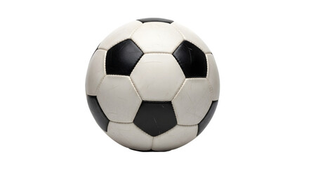 Fototapeta premium Classic black-and-white hexagonal soccer ball, clean cutout black and white hexagonal pattern sports ball