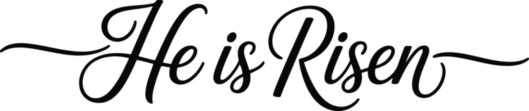 He is risen elegant calligraphy celebrating easter and resurrection