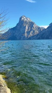 Lake mountain traunsee. Traunstein, traunkirchen