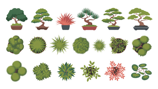 Colorful collection of stylized four-leaf clovers and shamrocks in various shades of green and red Vector