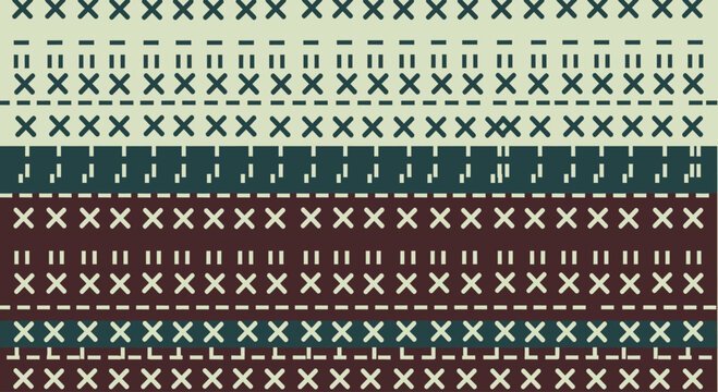 Geometric pattern with repeating x shapes and dashes