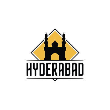 Hyderabad logo featuring the charminar monument in a geometric design