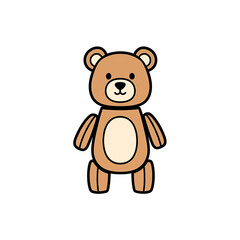 Fototapeta premium Cute brown teddy bear plush toy vector illustration