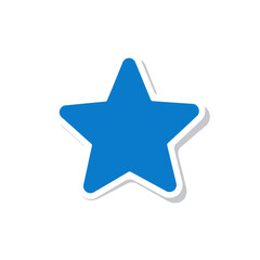 Obraz premium Blue Star Sticker Illustration with Rounded Corners and Drop Shadow