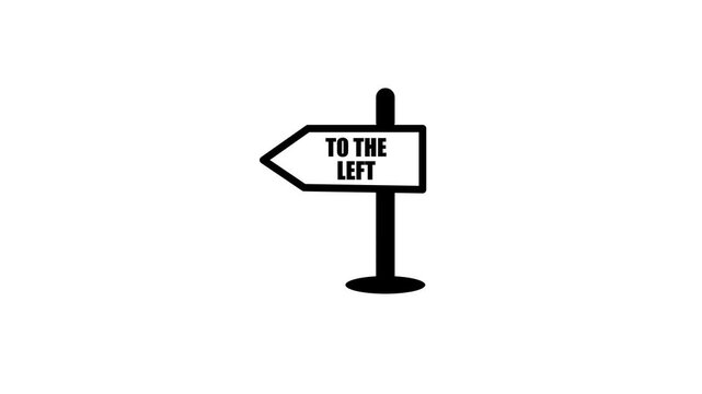 to the left road direction board animation.