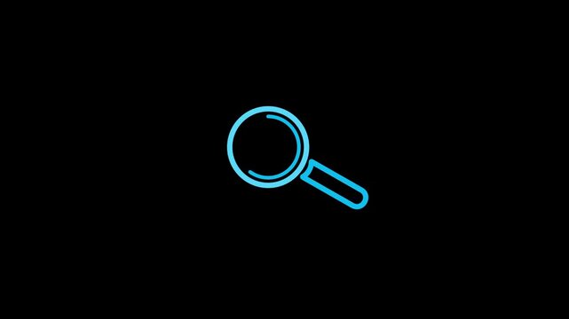 animation on magnifier glass. search icon