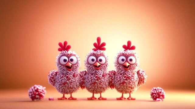 A Thanksgiving party with a dancing turkey, surrounded by a festive atmosphere, an animated video for greeting cards and celebrations, set against a vibrant orange background.