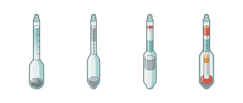 hydrometer flat color isometric vector
