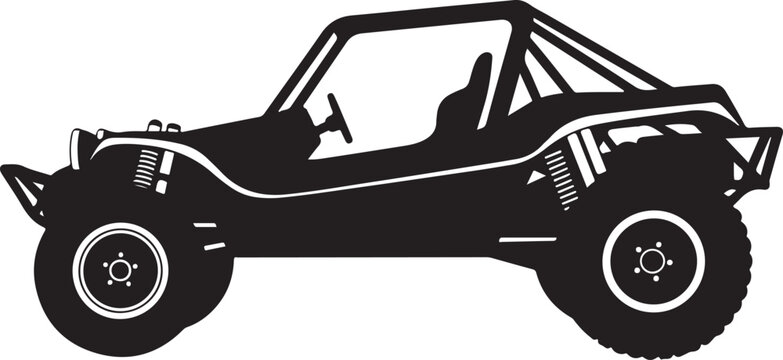 Black off-road buggy, vector dune buggy, silhouette vehicle, off-road car