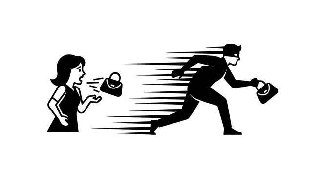 A woman tries to stop a purse snatcher