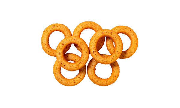 Onion rings are a popular crispy fried food made from onions transparent background
