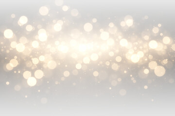 Radiant golden bokeh glow light particles sparkle dust soft effect png overlay element, on transparent background © Ivan