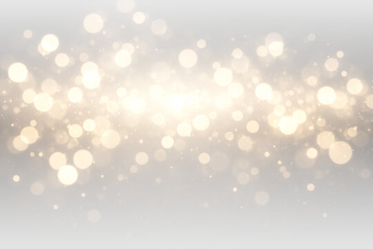 Radiant golden bokeh glow light particles sparkle dust soft effect png overlay element, on transparent background