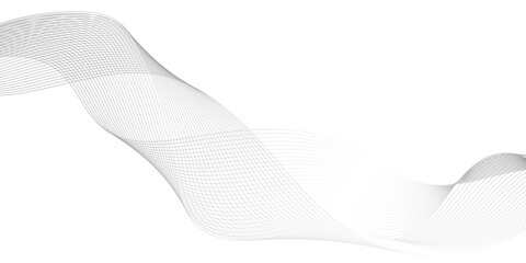 Fototapeta premium abstract black wave line intersecting curved line modern futuristic energy sound waves technology concept background, black wave lines on white background, vector gradient black wave soft line.