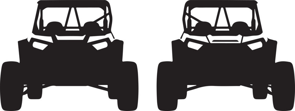 Black ATV, side by side, off-road vehicle, silhouette icons