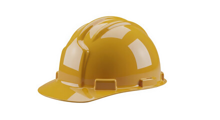 Fototapeta premium Yellow hard hat on a transparent background for construction and safety
