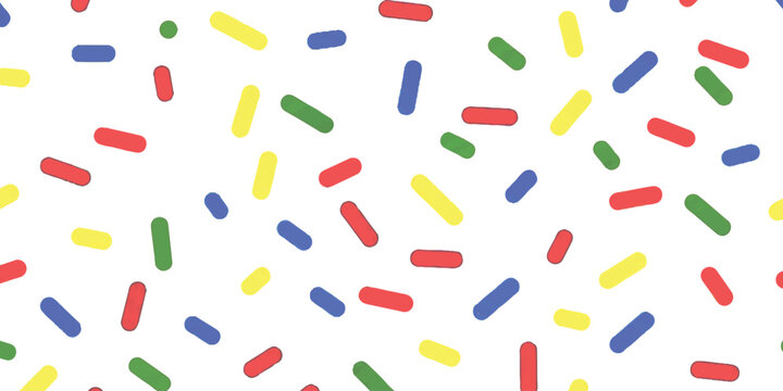 Colorful sugar sprinkles pattern background for celebration or food design