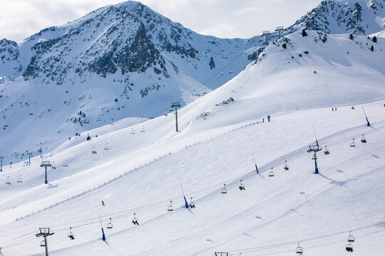 Pas de la Casa ski resort in Pyrenees mountains