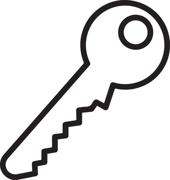 Premium High-Resolution Brass Postal Key with Serrated Edge Vector Icon for Security Systems, Locksmithing, Postal Services, Branding, UI/UX Design, Lock Symbols, Mail & Package Delivery