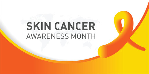 Skin cancer awareness month observed each year in May,Exposure to ultraviolet (UV) rays causes most cases of melanoma. Melanoma and skin cancer awareness month template vector illustrator  © yassine