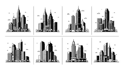 Obraz premium City skylines with various skyscrapers.