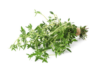 Obraz premium Bunch of fresh thyme isolated on white