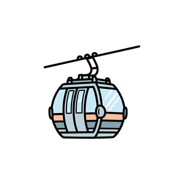 Cable car gondola lift vector illustration on white background